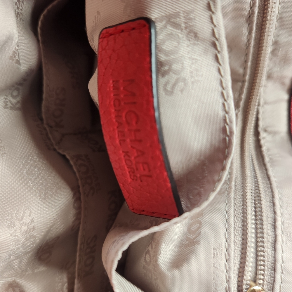 Michael Kors Red Riley Backpack - Picture 9 of 16